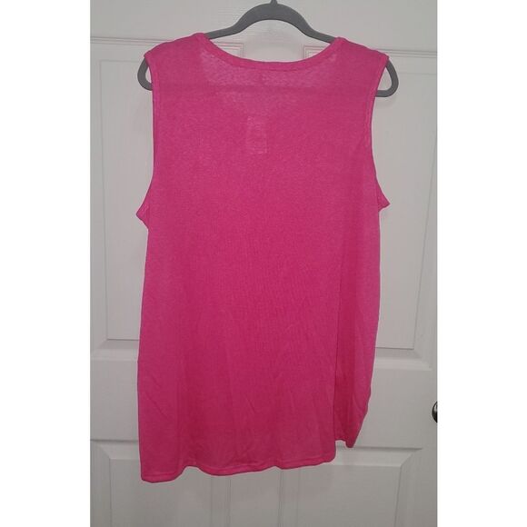 Cato Pink Tie Front Sleeveless Tank Top - Picture 3 of 4